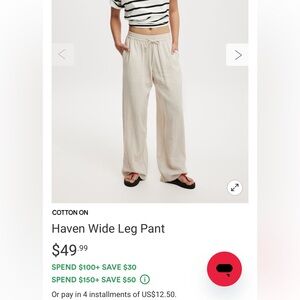 COTTON ON Haven brown wide leg pants. BRAND NEW